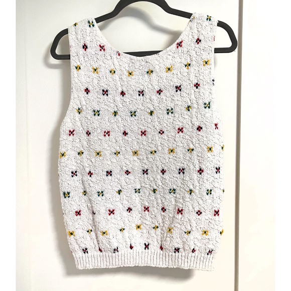 Vintage Woolrich Woman White Cotton Sleeveless Sweater charming - Picture 3 of 4